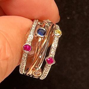 Multi color ring band style bezel set